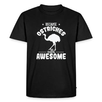 Parce que les autruches sont géniales Strauss - T-shirt Premium bio Homme - noir - Devant - Nico (187cm)