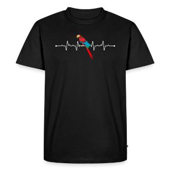 Parrots heartbeat - Men's Premium Organic T-Shirt - black - Front - Nico (187cm)