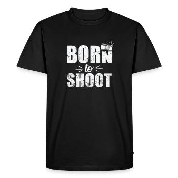 Né pour prendre des photos avec un photographe appareil photo - T-shirt Premium bio Homme - noir - Devant - Nico (187cm)