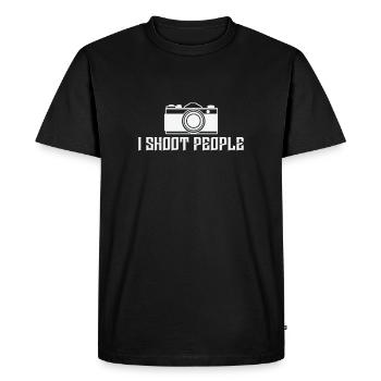 I Shoot People Photo Camera Photographer - Men's Premium Organic T-Shirt - black - Front - Nico (187cm)