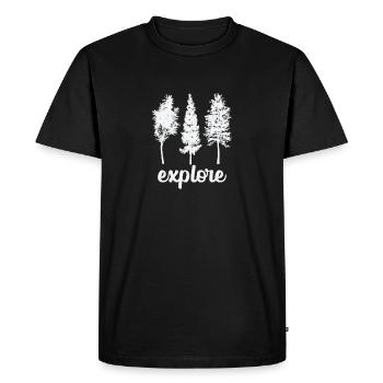 Explore Forest and Trees Nature Leaves - Men's Premium Organic T-Shirt - black - Front - Nico (187cm)