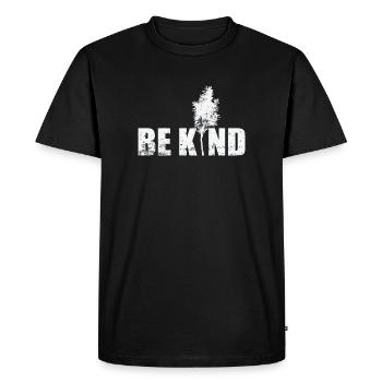 Be Kind Nature Forest Trees Natural Leaves - Men's Premium Organic T-Shirt - black - Front - Nico (187cm)