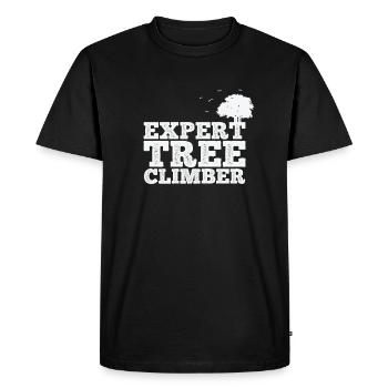 Expert Tree Climber Nature Forests Leaves - Men's Premium Organic T-Shirt - black - Front - Nico (187cm)
