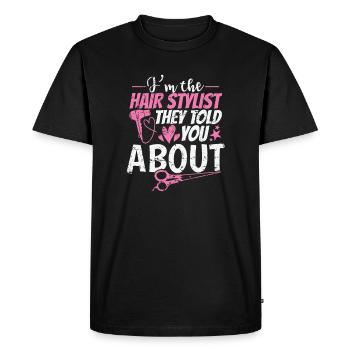 Je suis le coiffeur qui vous a parlé de Friseur - T-shirt Premium bio Homme - noir - Devant - Nico (187cm)