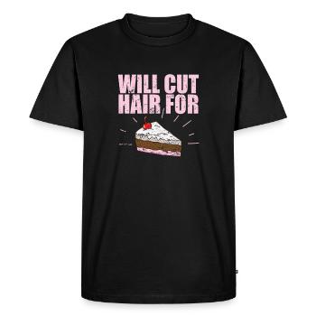 Coupera les cheveux pour gâteau coiffeur profession cheveux - T-shirt Premium bio Homme - noir - Devant - Nico (187cm)