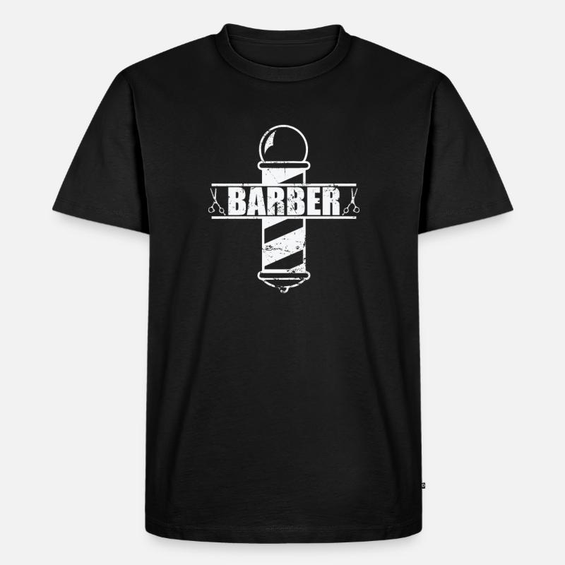 Barber Beruf Haarschnitt Friseur - Männer Premium Bio T-Shirt - Schwarz