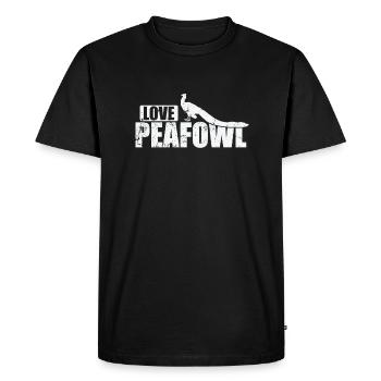Love Peafowl Bird Plumage Zoo - Men's Premium Organic T-Shirt - black - Front - Nico (187cm)