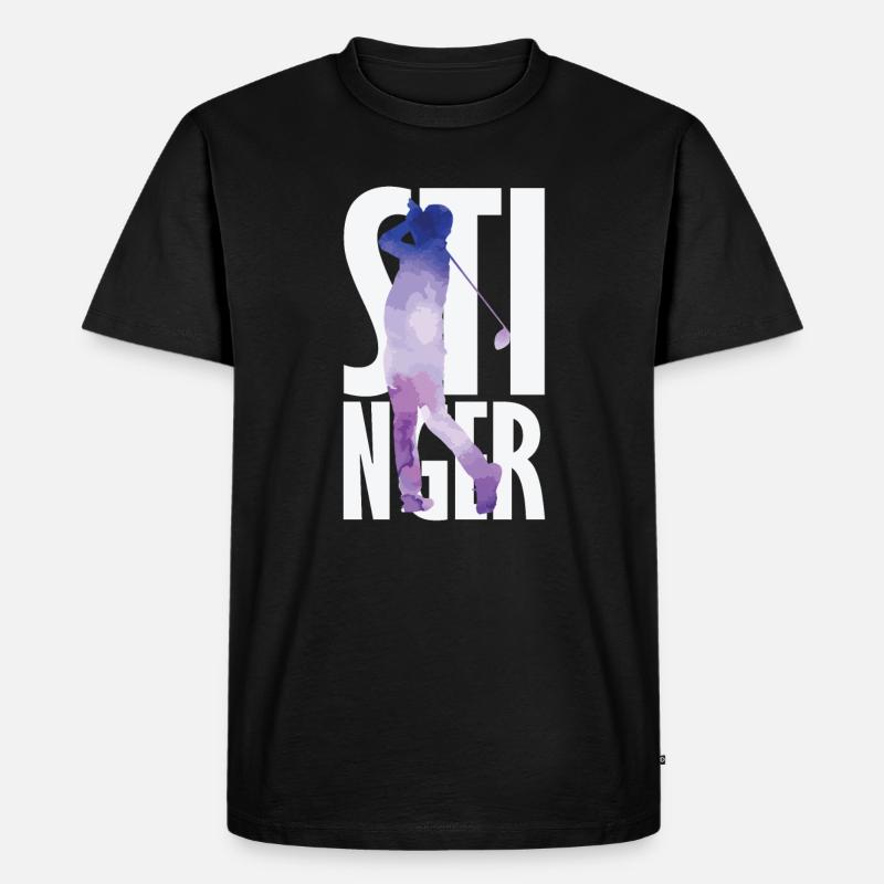 Stinger Golf - Männer Premium Bio T-Shirt - Schwarz