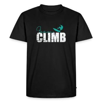 Foam Climb Surfing - Men's Premium Organic T-Shirt - black - Front - Nico (187cm)