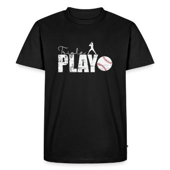 Triple Play Baseball - Men's Premium Organic T-Shirt - black - Front - Nico (187cm)