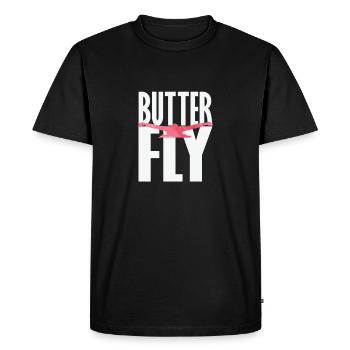 Natation papillon - T-shirt Premium bio Homme - noir - Devant - Nico (187cm)