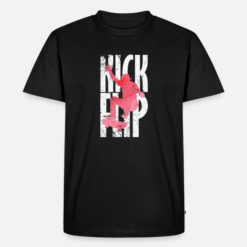 Kickflip Skateboard - Männer Premium Bio T-Shirt - Schwarz