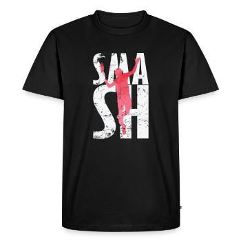 Smash Badminton - Men's Premium Organic T-Shirt - black - Front - Nico (187cm)