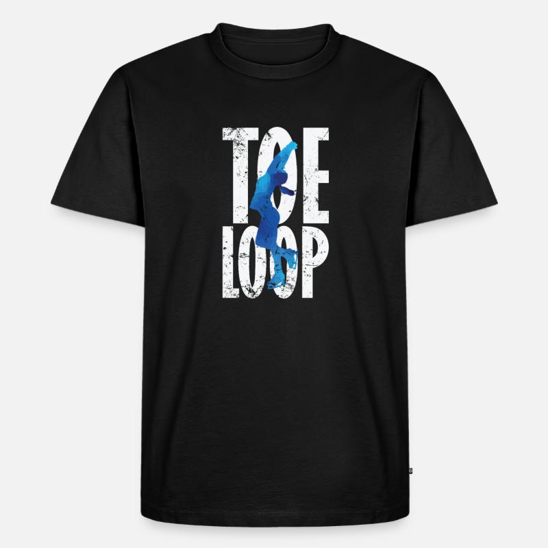 Toeloop Eiskunstlauf - Männer Premium Bio T-Shirt - Schwarz