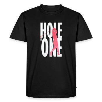 Hole in One Golf - Men's Premium Organic T-Shirt - black - Front - Nico (187cm)