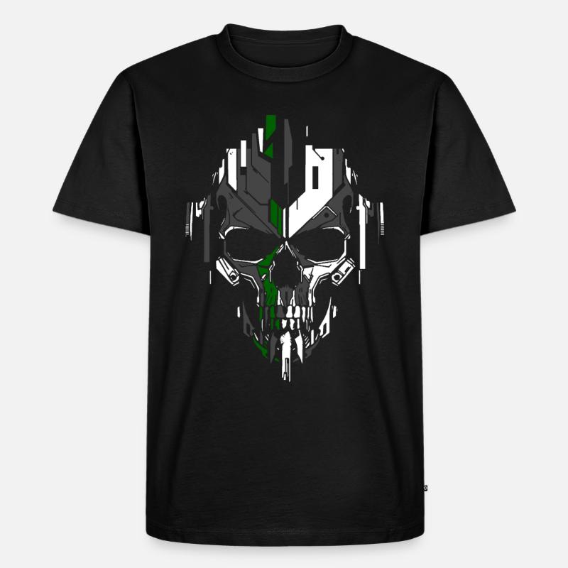 Techno Skull - Männer Premium Bio T-Shirt - Schwarz