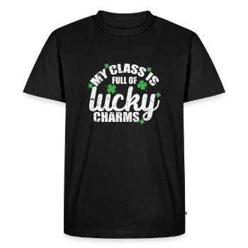 My Class is Full of Lucky Charms St. Patrick's Day - Men's Premium Organic T-Shirt - black - Front - Nico (187cm)
