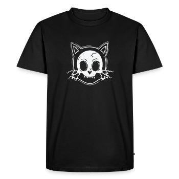 Cat Head Gothic Creepy Style - Men's Premium Organic T-Shirt - black - Front - Nico (187cm)