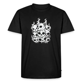 Bone Skull Gothic Style - Men's Premium Organic T-Shirt - black - Front - Nico (187cm)