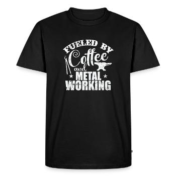 Fueled by Coffee and Metal Working Beruf - Men's Premium Organic T-Shirt - black - Front - Nico (187cm)