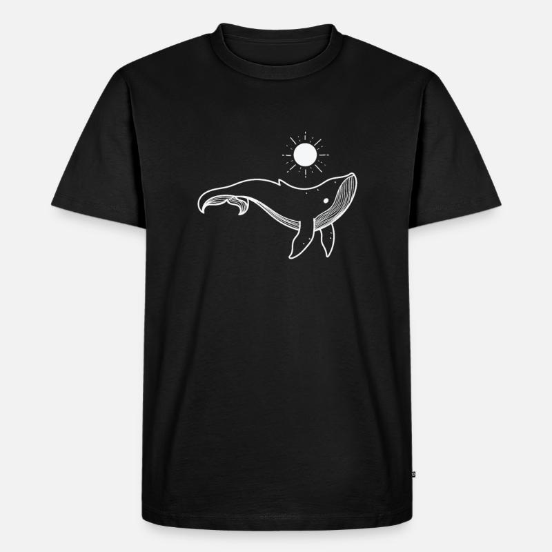Wal mit Sonne - Männer Premium Bio T-Shirt - Schwarz