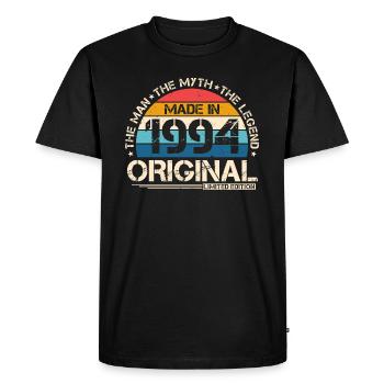 1994 Vintage Born Man Myth Legend - Men's Premium Organic T-Shirt - black - Front - Nico (187cm)
