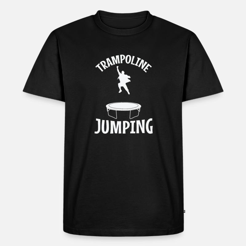 Trampoline Jumping springen Freizeit - Männer Premium Bio T-Shirt - Schwarz