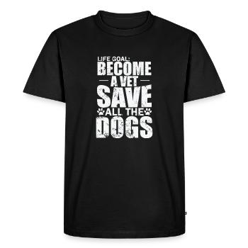 Life Goal become a Vet Save all the Dogs Veterinarian - Men's Premium Organic T-Shirt - black - Front - Nico (187cm)