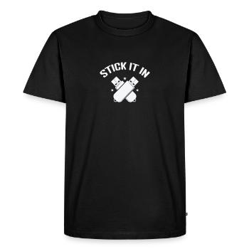 Collez-le dans le module de mémoire rétro de la clé USB - T-shirt Premium bio Homme - noir - Devant - Nico (187cm)