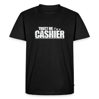 Trust Me I'm a Cashier Supermarket Seller - Men's Premium Organic T-Shirt - black - Front - Nico (187cm)