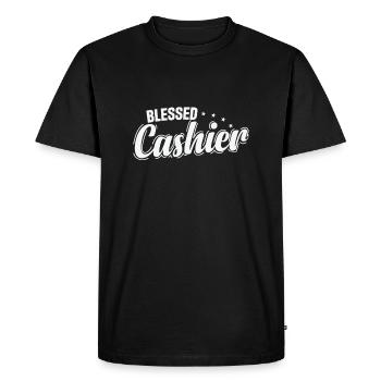 Bless Cashier Vendor Supermarket - Men's Premium Organic T-Shirt - black - Front - Nico (187cm)