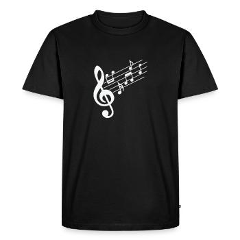 Clé de musique avec notes de musique - T-shirt Premium bio Homme - noir - Devant - Nico (187cm)