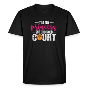 Je ne suis pas une princesse, mais je joue au basket-ball - T-shirt Premium bio Homme - noir - Devant - Nico (187cm)