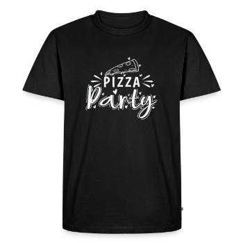 Pizza Party Italian and Cheese - Men's Premium Organic T-Shirt - black - Front - Nico (187cm)