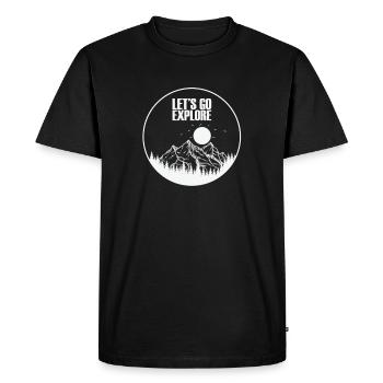 Let's go Explore Hiking Nature - Men's Premium Organic T-Shirt - black - Front - Nico (187cm)