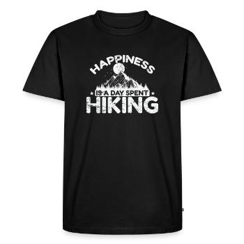 Happiness is a Day spent Hiking Hobby - Men's Premium Organic T-Shirt - black - Front - Nico (187cm)
