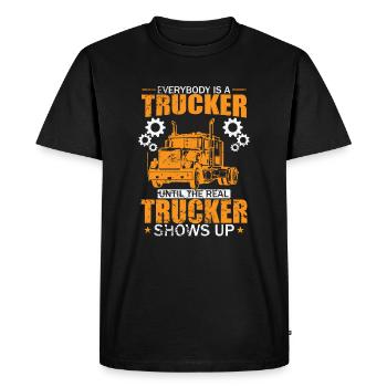 Real Trucker shows up Occupation Long-Distance Transport - Men's Premium Organic T-Shirt - black - Front - Nico (187cm)