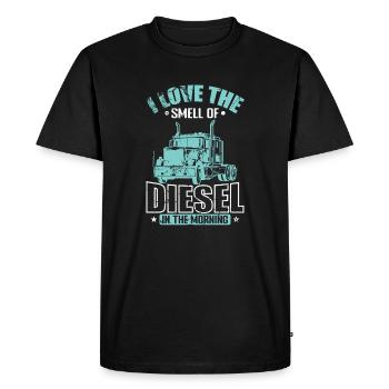 J’adore l’odeur du conducteur de camion diesel - T-shirt Premium bio Homme - noir - Devant - Nico (187cm)