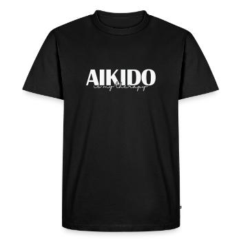 L’Aïkido est mon entraînement thérapeutique d’arts martiaux - T-shirt Premium bio Homme - noir - Devant - Nico (187cm)