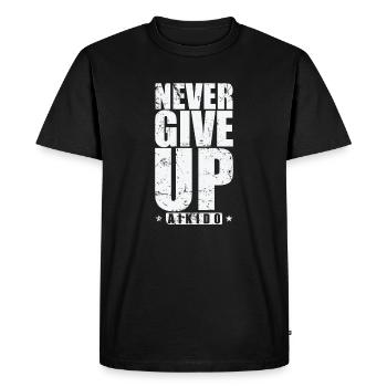 N’abandonnez jamais l’entraînement à l’aïkido aux arts martiaux - T-shirt Premium bio Homme - noir - Devant - Nico (187cm)