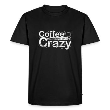 Le café me rend fou saveur de caféine - T-shirt Premium bio Homme - noir - Devant - Nico (187cm)