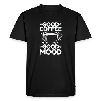 Bon café, bonne humeur, petit-déjeuner - T-shirt Premium bio Homme - noir - Devant - Nico (187cm)