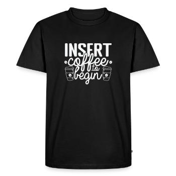 Insérez le café pour commencer la saveur de caféine - T-shirt Premium bio Homme - noir - Devant - Nico (187cm)