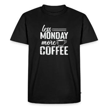 Less Monday more Coffee Caffeine - Men's Premium Organic T-Shirt - black - Front - Nico (187cm)