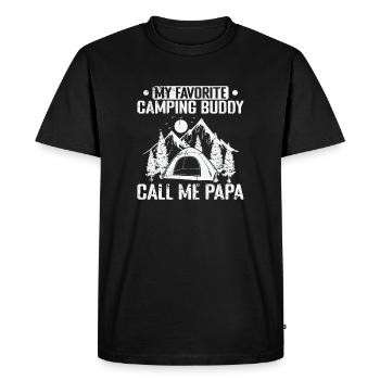 Mon Campingbuddy préféré m’appelle Papa Urlaub - T-shirt Premium bio Homme - noir - Devant - Nico (187cm)