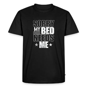 Sorry my Bed needs Me Dream - Men's Premium Organic T-Shirt - black - Front - Nico (187cm)
