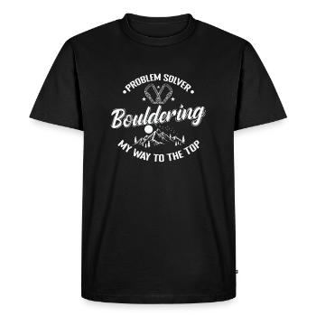 Problem Solver Bouldering mon chemin vers le sommet - T-shirt Premium bio Homme - noir - Devant - Nico (187cm)
