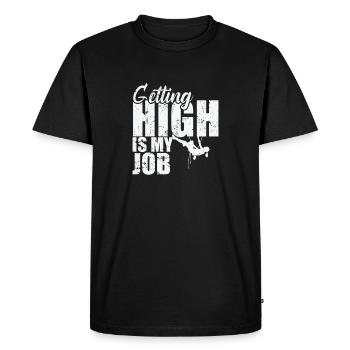 Se défoncer, c’est mon boulot Escalade de bloc - T-shirt Premium bio Homme - noir - Devant - Nico (187cm)