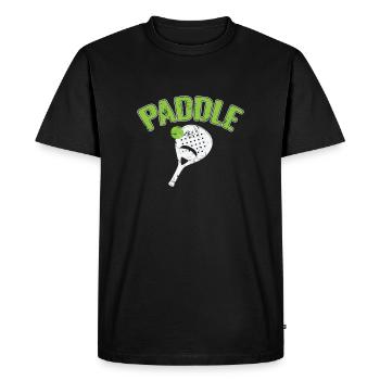 Paddle-tennis avec raquette de padel - T-shirt Premium bio Homme - noir - Devant - Nico (187cm)