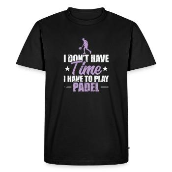 Je n’ai pas le temps, je dois jouer au padel - T-shirt Premium bio Homme - noir - Devant - Nico (187cm)